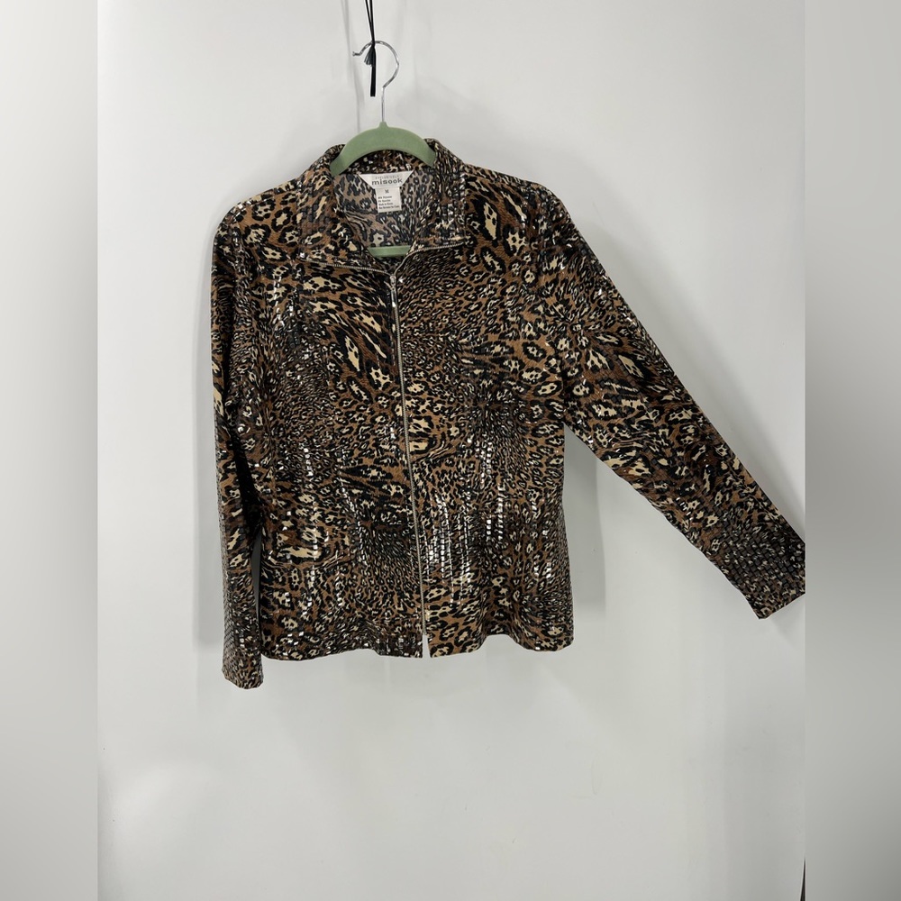 Exclusively Misook Leopard Print, Sequent Zip Fro… - image 2